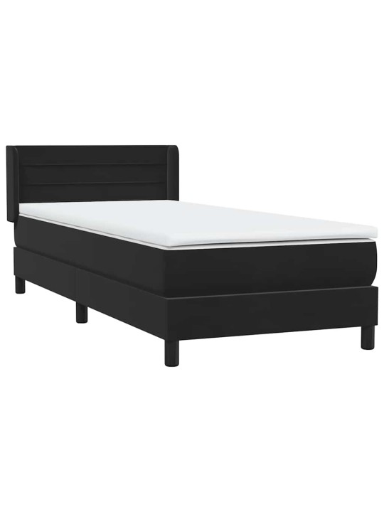 Box spring postel s matrací černý 80x220 cm samet