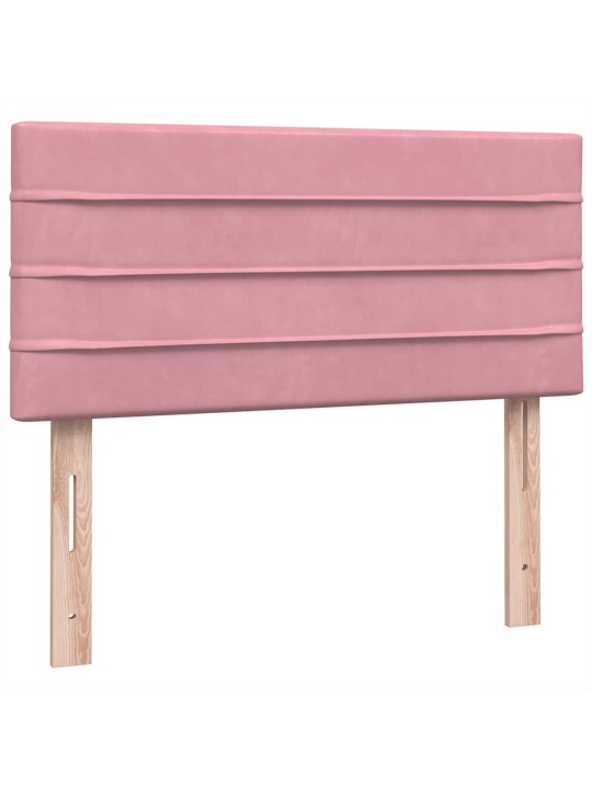 Box spring postel s matrací černá 100x220 cm růžový
