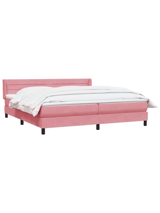Box spring postel s matrací černá 180x220 cm růžový