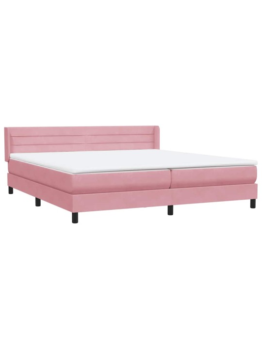 Box spring postel s matrací černá 180x220 cm růžový