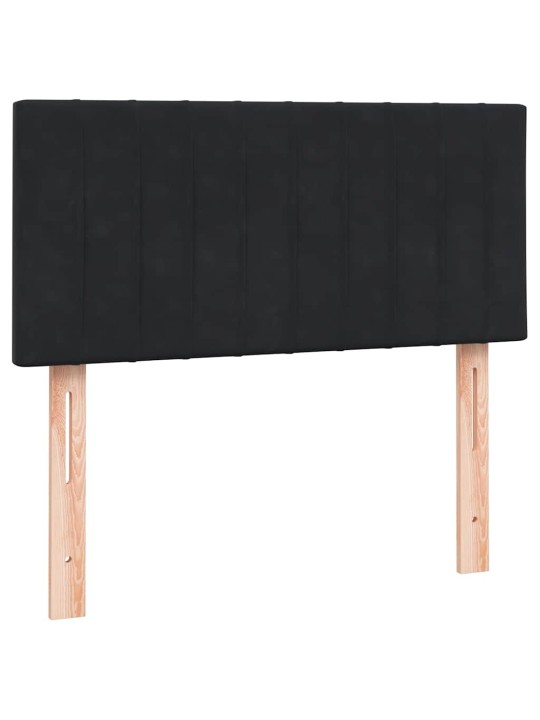 Box spring postel s matrací černý 80x220 cm samet