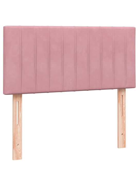 Box spring postel s matrací černá 100x220 cm růžový
