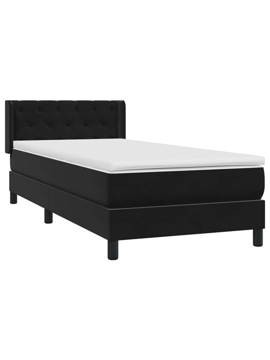 Box spring postel s matrací černý 80x220 cm samet