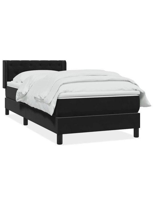 Box spring postel s matrací černý 80x220 cm samet