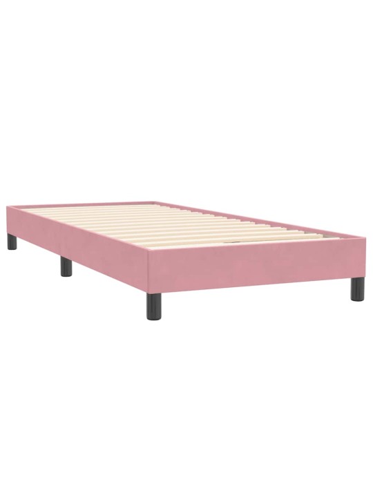 Box spring postel s matrací černá 100x220 cm růžový