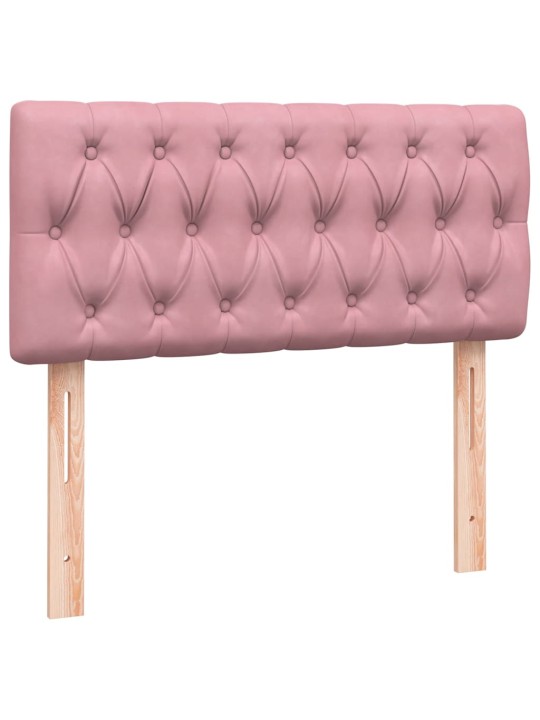 Box spring postel s matrací černá 100x220 cm růžový
