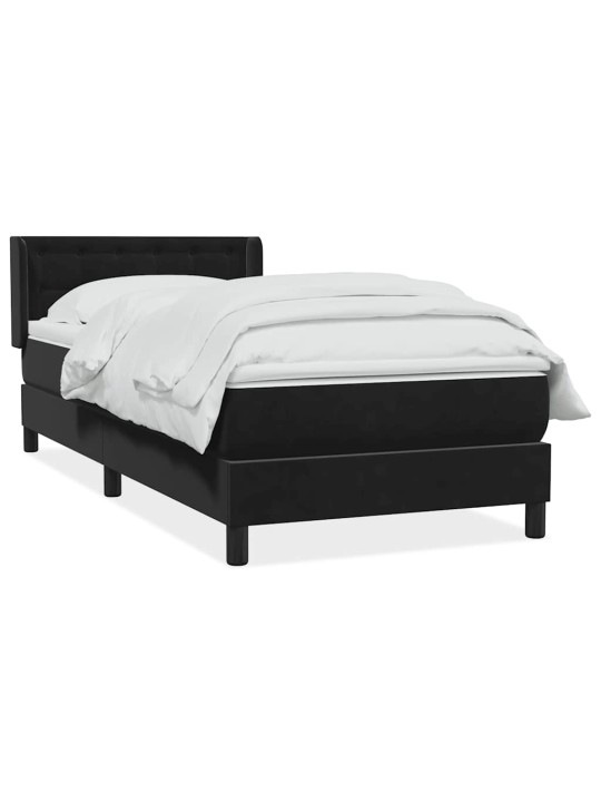 Box spring postel s matrací černý 80x220 cm samet