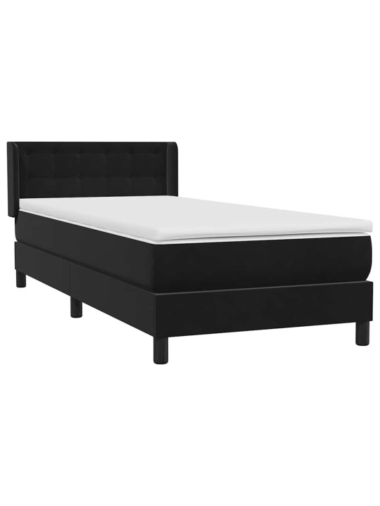 Box spring postel s matrací černý 80x220 cm samet