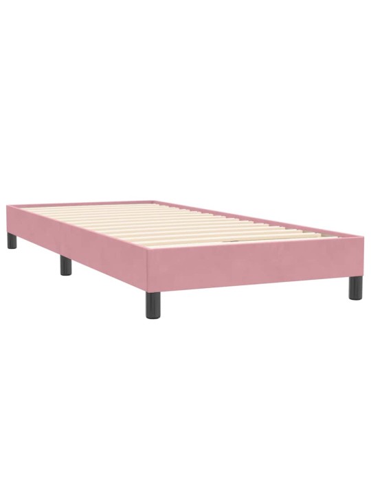 Box spring postel s matrací černá 100x220 cm růžový