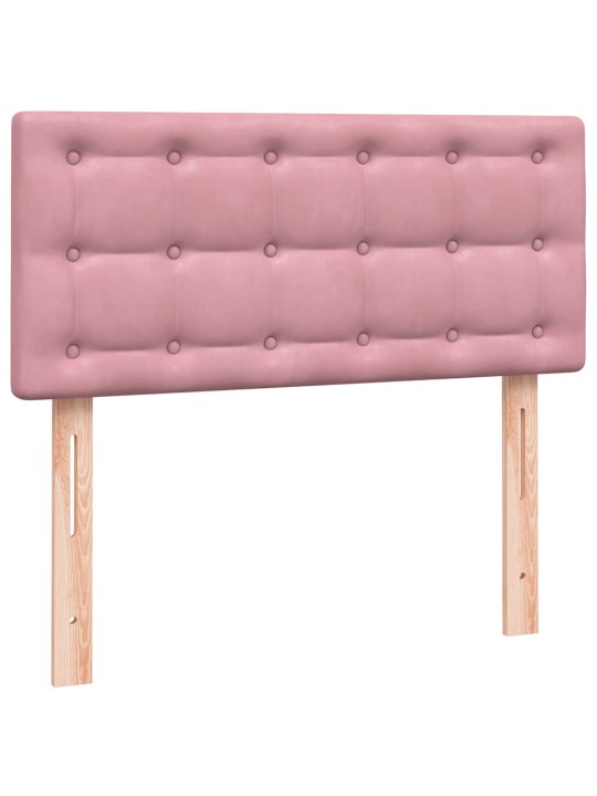 Box spring postel s matrací černá 100x220 cm růžový