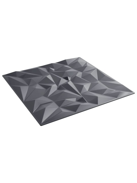 Nástěnné panely 24 ks šedé 50 x 50 cm XPS 6 m² ametyst