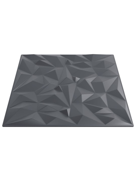 Nástěnné panely 24 ks šedé 50 x 50 cm XPS 6 m² ametyst