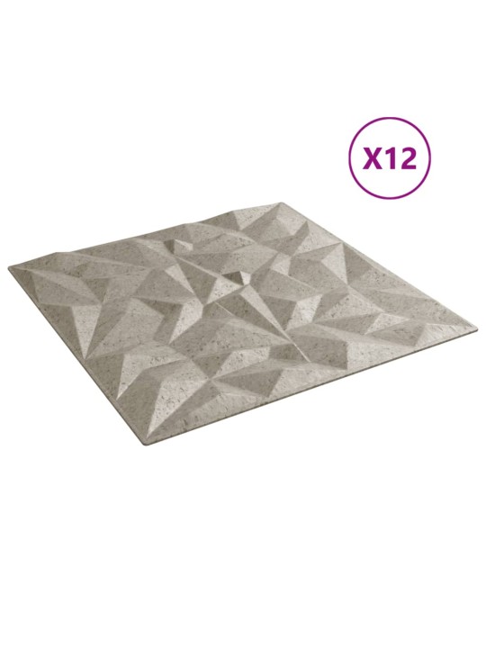 Nástěnné panely 12 ks betonové 50 x 50 cm xps 3 m² ametyst