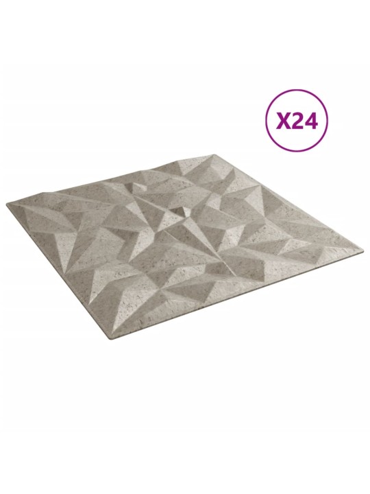 Nástěnné panely 24 ks betonové 50 x 50 cm XPS 6 m² ametyst