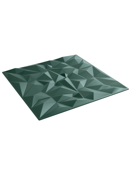 Nástěnné panely 12 ks zelené 50 x 50 cm XPS 3 m² ametyst