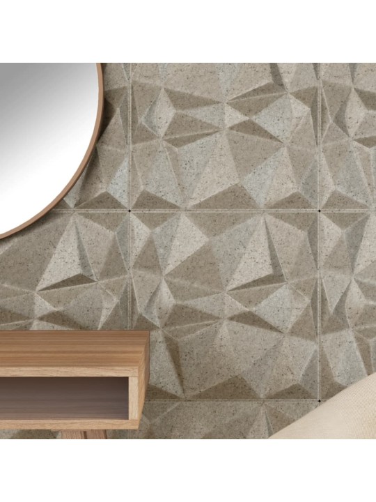Nástěnné panely 12 ks betonové 50 x 50 cm XPS 3 m² diamant