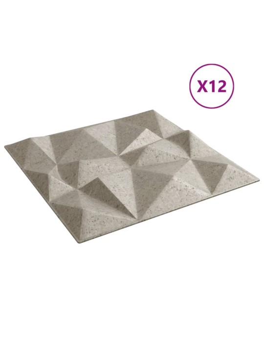 Nástěnné panely 12 ks betonové 50 x 50 cm XPS 3 m² diamant