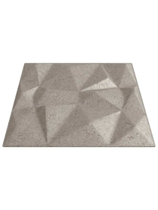Nástěnné panely 12 ks betonové 50 x 50 cm XPS 3 m² diamant
