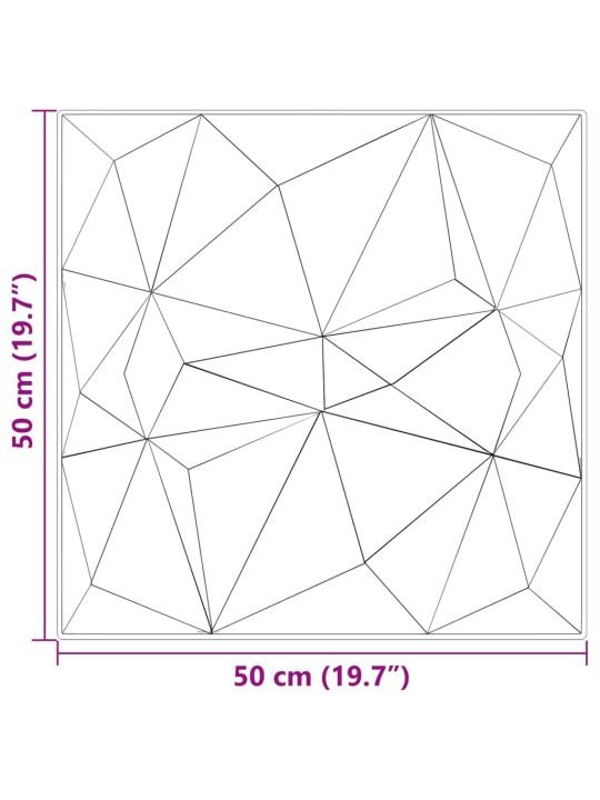 Nástěnné panely 12 ks betonové 50 x 50 cm XPS 3 m² diamant