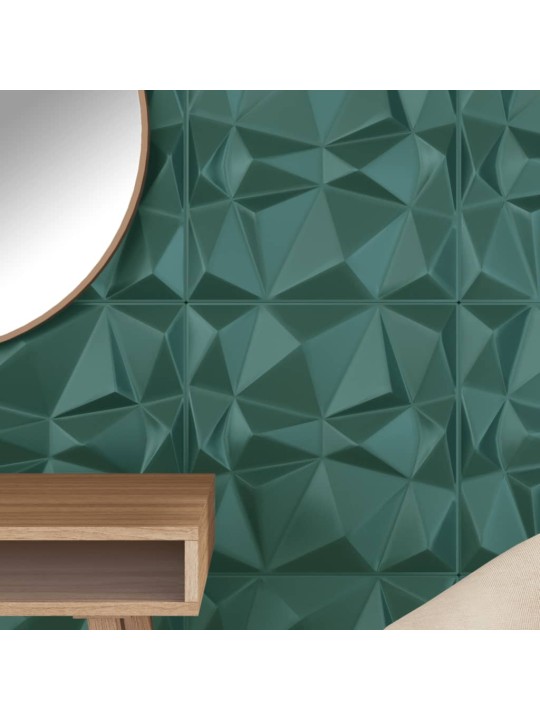 Nástěnné panely 12 ks zelené 50 x 50 cm XPS 3 m² diamant