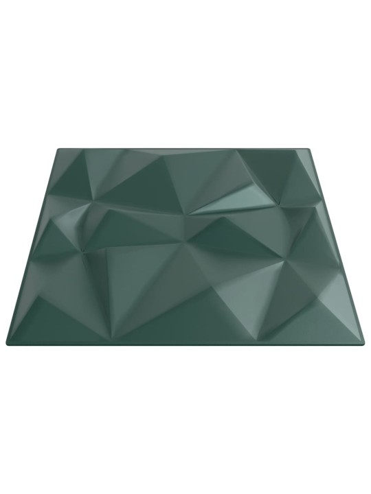 Nástěnné panely 12 ks zelené 50 x 50 cm XPS 3 m² diamant