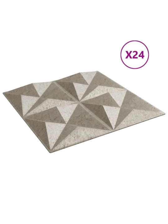 Nástěnné panely 24 ks betonové 50 x 50 cm XPS 6 m² origami