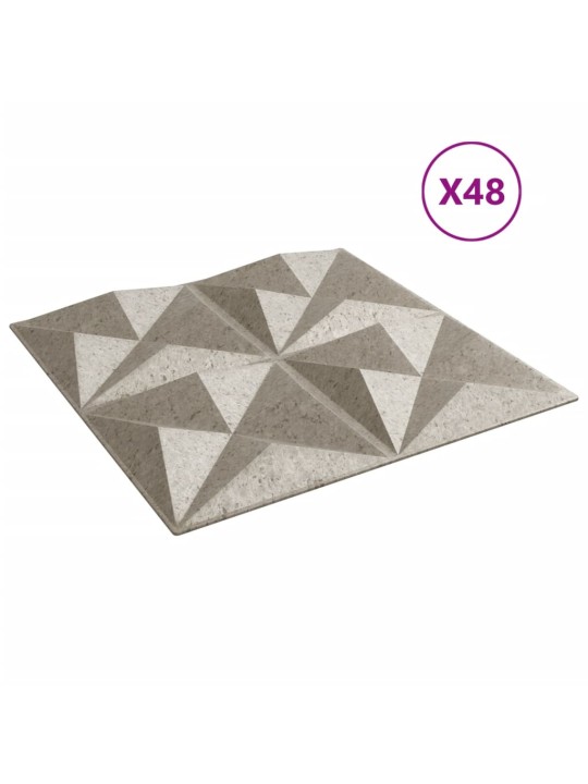 Nástěnné panely 48 ks betonové 50 x 50 cm xps 12 m² origami