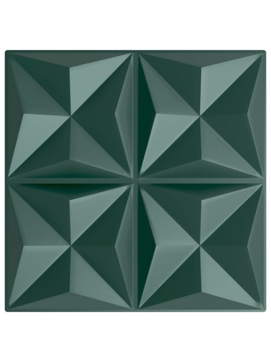 Nástěnné panely 24 ks zelené 50 x 50 cm XPS 6 m² origami