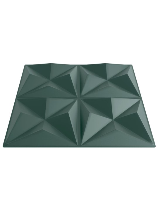 Nástěnné panely 24 ks zelené 50 x 50 cm XPS 6 m² origami