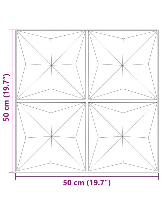 Nástěnné panely 24 ks zelené 50 x 50 cm XPS 6 m² origami