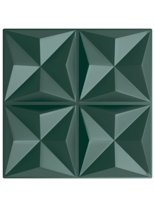 Nástěnné panely 48 ks zelené 50 x 50 cm XPS 12 m² origami