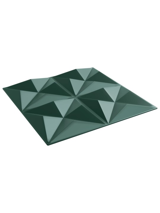 Nástěnné panely 48 ks zelené 50 x 50 cm XPS 12 m² origami