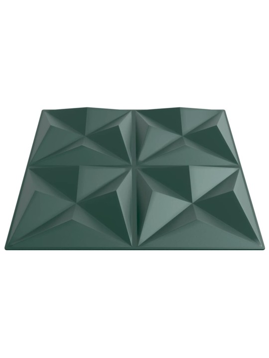 Nástěnné panely 48 ks zelené 50 x 50 cm XPS 12 m² origami