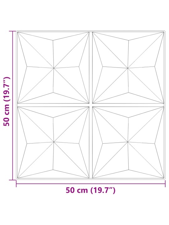 Nástěnné panely 48 ks zelené 50 x 50 cm XPS 12 m² origami
