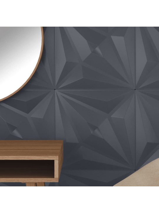 Nástěnné panely 12 ks šedé 50 x 50 cm XPS 3 m² hvězda