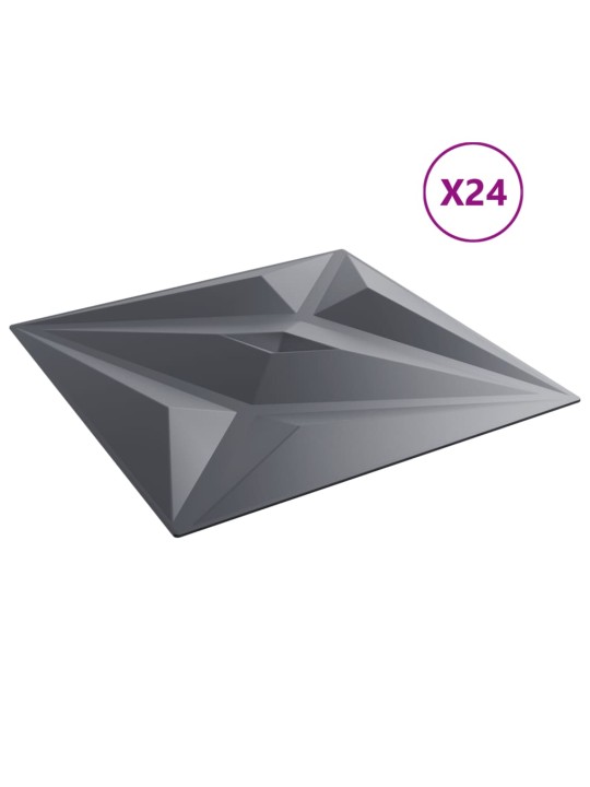 Nástěnné panely 24 ks šedé 50 x 50 cm XPS 6 m² hvězda