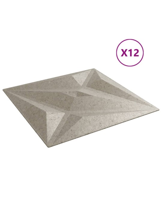 Nástěnné panely 12 ks betonové 50 x 50 cm xps 3 m² hvězda