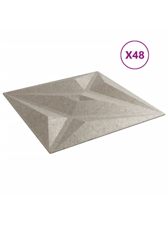 Nástěnné panely 48 ks betonové 50 x 50 cm xps 12 m² hvězda