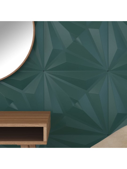 Nástěnné panely 12 ks zelené 50 x 50 cm xps 3 m² hvězda