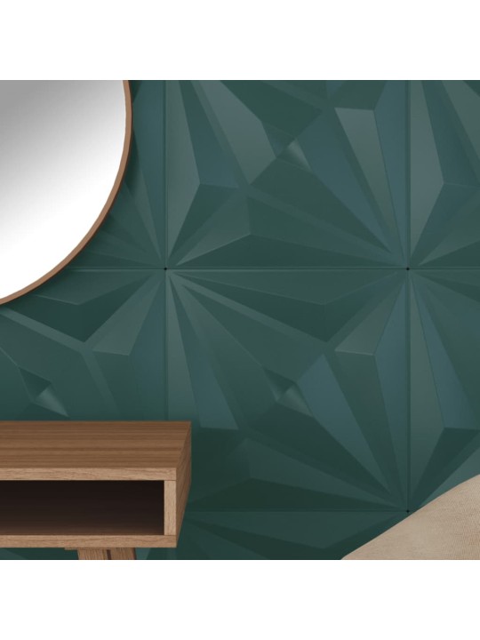 Nástěnné panely 24 ks zelené 50 x 50 cm XPS 6 m² hvězda