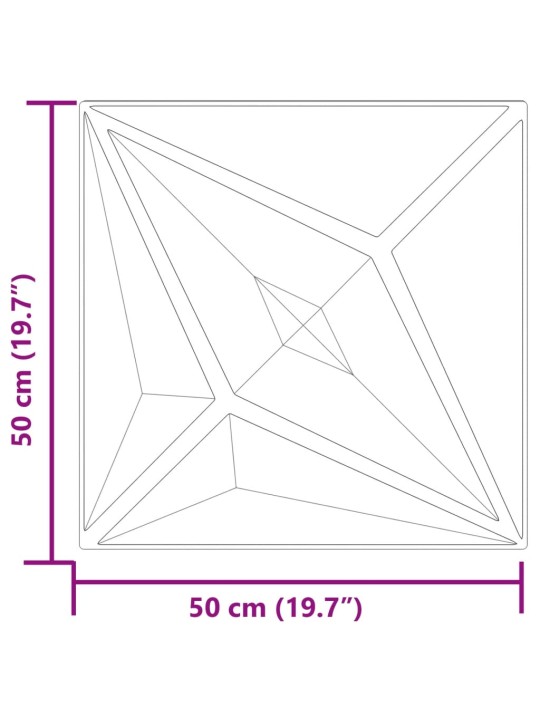 Nástěnné panely 24 ks zelené 50 x 50 cm XPS 6 m² hvězda