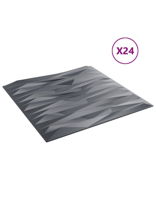 Nástěnné panely 24 ks šedé 50 x 50 cm XPS 6 m² kámen