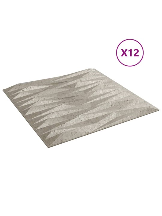 Nástěnné panely 12 ks betonové 50 x 50 cm xps 3 m² kámen