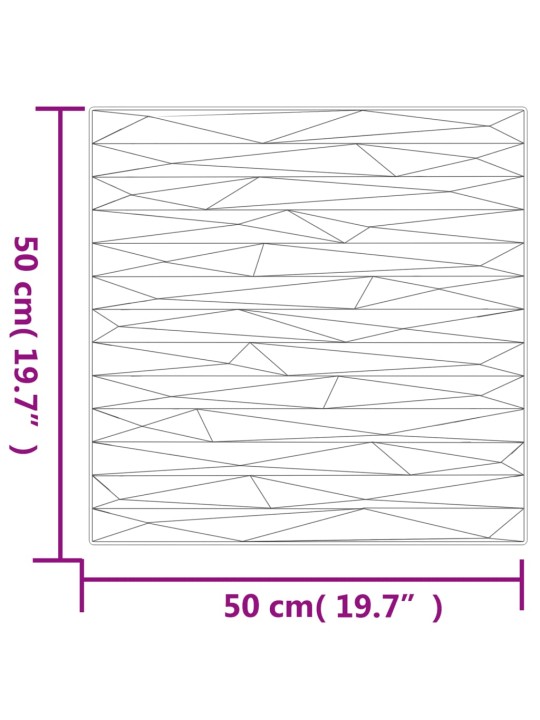 Nástěnné panely 12 ks betonové 50 x 50 cm xps 12 m² kámen