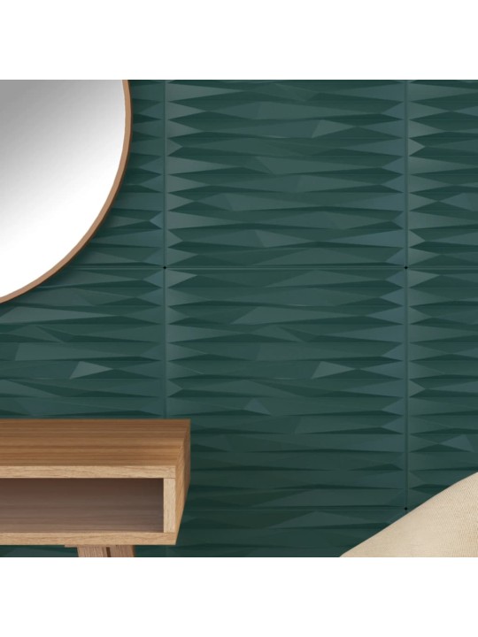 Nástěnné panely 48 ks zelené 50 x 50 cm XPS 12 m² kámen