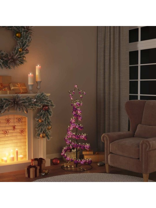 LED vánoční stromek s ozdobami 80 teple bílých LED 120 cm