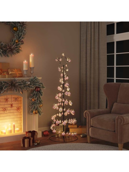 Led vánoční stromek s ozdobami 100 teple bílých led 150 cm