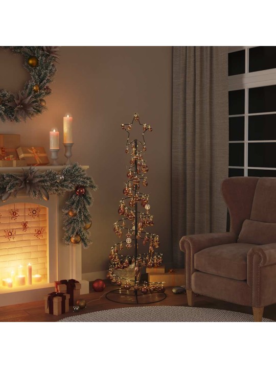 Led vánoční stromek s ozdobami 100 teple bílých led 150 cm