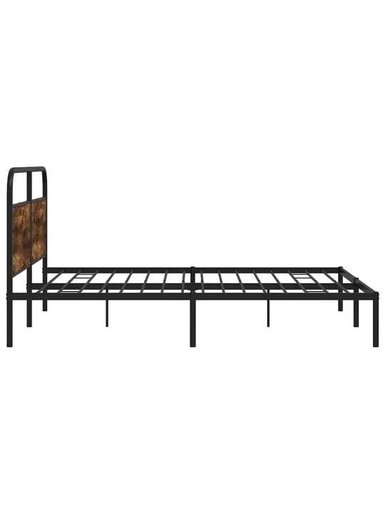 Kovový rám postele bez matrace kouřový dub 180 x 200 cm