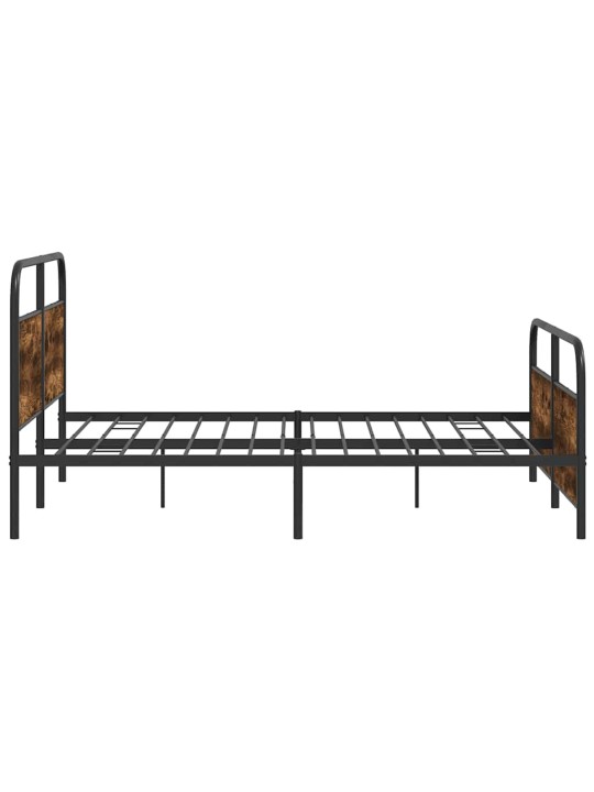 Kovový rám postele bez matrace kouřový dub 180 x 200 cm
